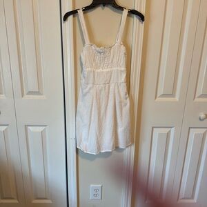 White Eyelet Mini Dress with Adjustable Straps